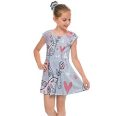 Cute Love Birds Valentines Day Theme  Kids Cap Sleeve Dress by flipstylezfashionsLLC