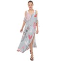 Cute love birds valentines day theme  Maxi Chiffon Cover Up Dress View1