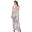 Cute love birds valentines day theme  Maxi Chiffon Cover Up Dress View2