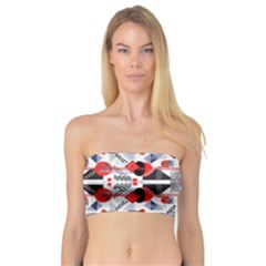 Creative Geometric Red And Black Design Bandeau Top by flipstylezfashionsLLC