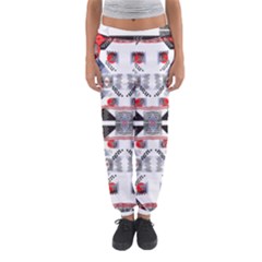 Creative Geometric Red And Black Design Women s Jogger Sweatpants by flipstylezfashionsLLC