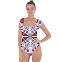 Creative geometric red and black design Short Sleeve Leotard  View1