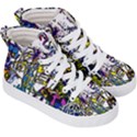 Graffiti wall cartoon style art Kid s Hi-Top Skate Sneakers View3