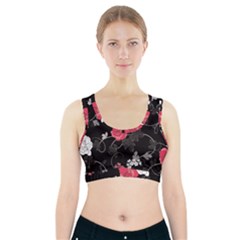 Elegant Pink Roses Sports Bra With Pocket by flipstylezfashionsLLC