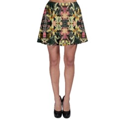 Beautiful Seamless Brown Tropical Flower Design  Skater Skirt