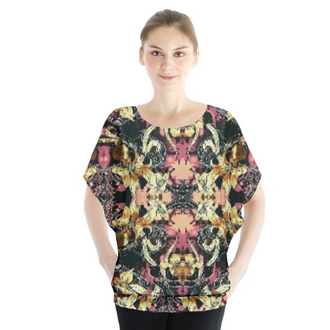 Beautiful Seamless Brown Tropical Flower Design  Blouse by flipstylezfashionsLLC