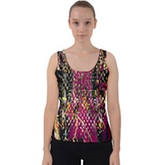  Multi Pattern Purple Gold Silver Lighting Icons Created By Kiekie Strickland  Velvet Tank Top