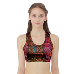 Exotic Water Colors Vibrant  Sports Bra With Border by flipstylezfashionsLLC