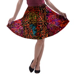 Exotic Water Colors Vibrant  A-line Skater Skirt by flipstylezfashionsLLC