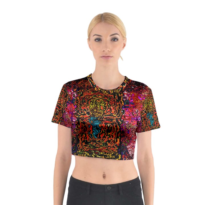 Exotic Water colors vibrant  Cotton Crop Top