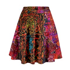 Exotic Water Colors Vibrant  High Waist Skirt by flipstylezfashionsLLC