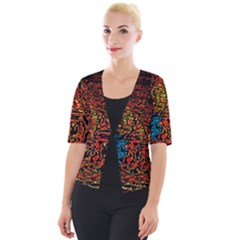 Exotic Water Colors Vibrant  Cropped Button Cardigan by flipstylezfashionsLLC