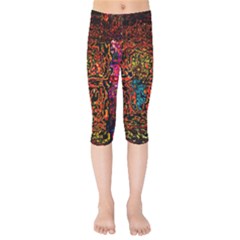 Exotic Water Colors Vibrant  Kids  Capri Leggings  by flipstylezfashionsLLC