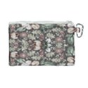 Seamless pink green and white florals peach Canvas Cosmetic Bag (Large) View2