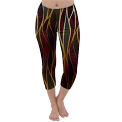 Snake In The Grass Red And Black Seamless Design Capri Winter Leggings 