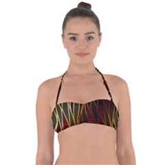 Snake In The Grass Red And Black Seamless Design Halter Bandeau Bikini Top by flipstylezfashionsLLC