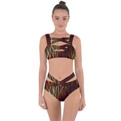 Snake In The Grass Red And Black Seamless Design Bandaged Up Bikini Set  by flipstylezfashionsLLC