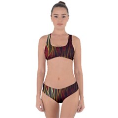 Snake In The Grass Red And Black Seamless Design Criss Cross Bikini Set by flipstylezfashionsLLC