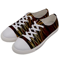 Snake In The Grass Red And Black Seamless Design Women s Low Top Canvas Sneakers by flipstylezfashionsLLC