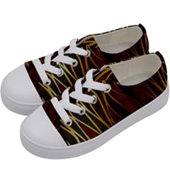 Snake In The Grass Red And Black Seamless Design Kids  Low Top Canvas Sneakers by flipstylezfashionsLLC