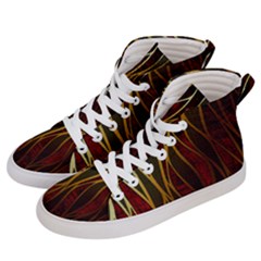 Snake In The Grass Red And Black Seamless Design Men s Hi-top Skate Sneakers by flipstylezfashionsLLC