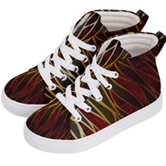 Snake In The Grass Red And Black Seamless Design Kid s Hi-top Skate Sneakers by flipstylezfashionsLLC