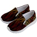 Snake in the grass red and black seamless design Kid s Lightweight Slip Ons View2