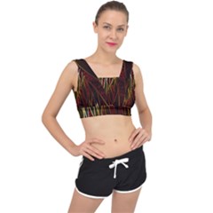 Snake In The Grass Red And Black Seamless Design V-back Sports Bra