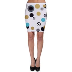 Fun Retro Blue Gold Circles  Bodycon Skirt by flipstylezfashionsLLC