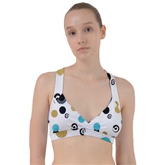 Fun Retro Blue Gold Circles  Sweetheart Sports Bra by flipstylezfashionsLLC