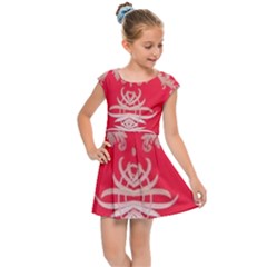 Red Chinese Inspired  Style Design  Kids Cap Sleeve Dress by flipstylezfashionsLLC