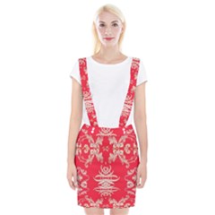 Red Chinese Inspired  Style Design  Braces Suspender Skirt by flipstylezfashionsLLC