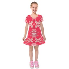 Red Chinese Inspired  Style Design  Kids  Short Sleeve Velvet Dress by flipstylezfashionsLLC