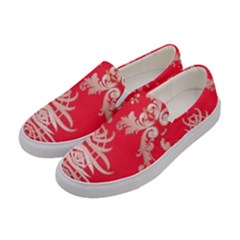 Red Chinese Inspired  Style Design  Women s Canvas Slip Ons by flipstylezfashionsLLC