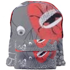 Red Poppy Flowers On Gray Background  Giant Full Print Backpack by flipstylezfashionsLLC