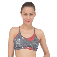 Red Poppy Flowers On Gray Background  Basic Training Sports Bra