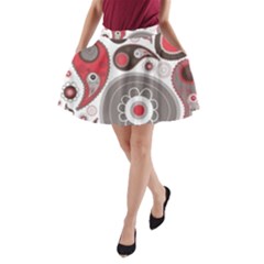 Fun Red And Black Design A-line Pocket Skirt by flipstylezfashionsLLC