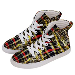 Retro Red And Black Liquid Gold  Men s Hi-top Skate Sneakers by flipstylezfashionsLLC