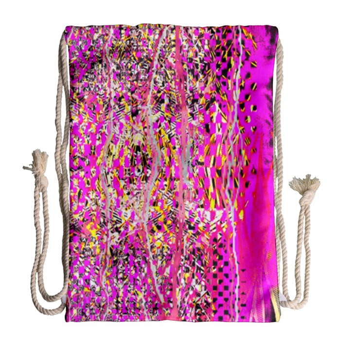 Hot pink mess snakeskin inspired  Drawstring Bag (Large)