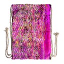 Hot pink mess snakeskin inspired  Drawstring Bag (Large) View2