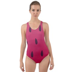 Watermelon Fruit Summer Red Fresh Cut-out Back One Piece Swimsuit