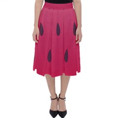 Watermelon Fruit Summer Red Fresh Folding Skater Skirt by Nexatart