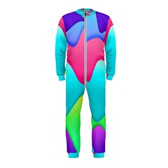 Lines Curves Colors Geometric Lines Onepiece Jumpsuit (kids) by Nexatart