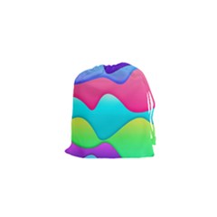 Lines Curves Colors Geometric Lines Drawstring Pouches (xs)  by Nexatart