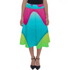 Lines Curves Colors Geometric Lines Perfect Length Midi Skirt by Nexatart