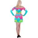 Lines Curves Colors Geometric Lines Off Shoulder Top with Mini Skirt Set View2