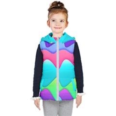 Lines Curves Colors Geometric Lines Kid s Hooded Puffer Vest by Nexatart