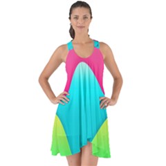 Lines Curves Colors Geometric Lines Show Some Back Chiffon Dress by Nexatart