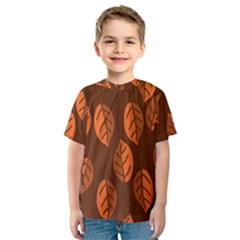 Pattern Leaf Plant Decoration Kids  Sport Mesh Tee