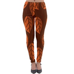 Pattern Leaf Plant Decoration Lightweight Velour Leggings